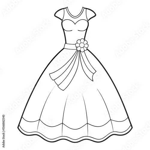 wedding dress isolated on white
