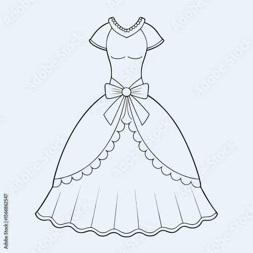 vector illustration of a wedding dress