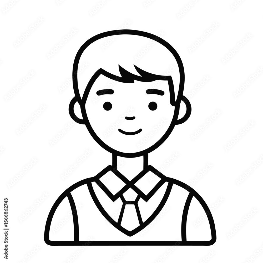 Student avatar outline vector icon - Education & Learning