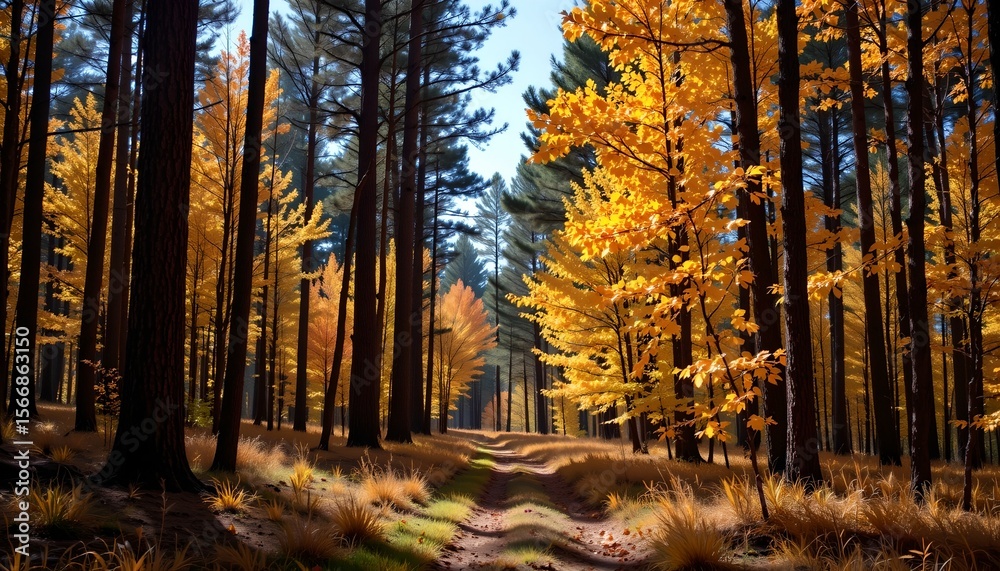 Fototapeta premium a forest in autumn