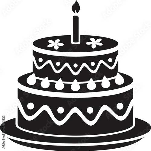 vector illustration of a birthday cake