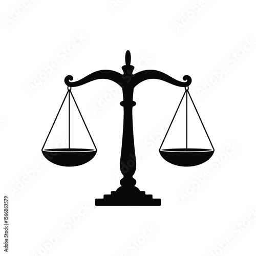 Classic Black and White Scales of Justice Icon