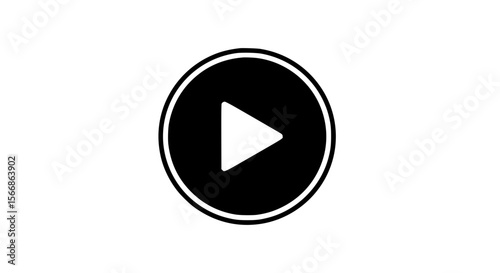 Free Download Abstract Geometric Play Button Icon Silhouette for Digital Media and Entertainment Concepts - GFXLoad