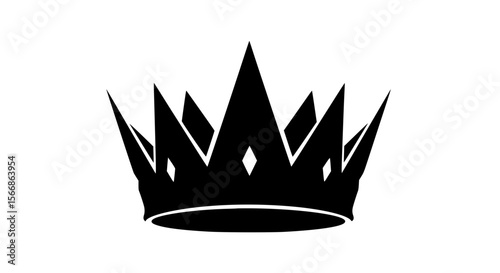 Majestic Black Silhouette of a Royal Crown Symbolizing Power and Authority