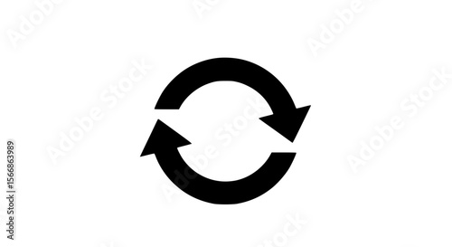Interlocking Circular Arrows Silhouette Indicating Refreshing or Repeating Process