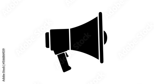 Silhouette of a Megaphone Icon Representing Sound and Announcement