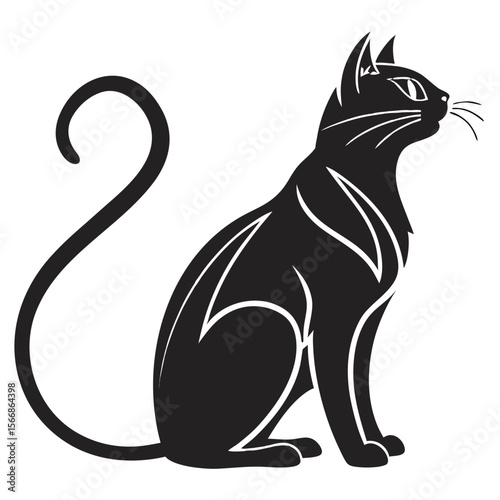 black cat vector illustration