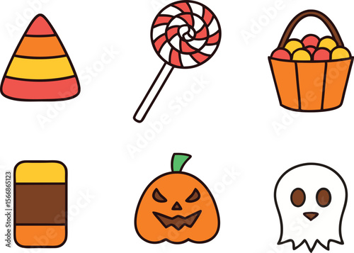 Halloween Stickers and Icons for Fun and Spooky Designs. High Quality Halloween Stickers and Icons for Creative Projects. Modern Halloween Stickers and Icons for Digital and Print Media