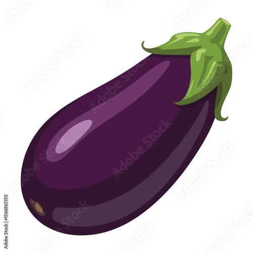 Single Purple Eggplant Illustration