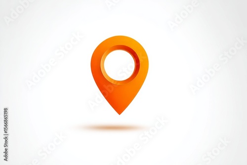 Vibrant Orange Location Marker A Visual Representation of Navigation and Direction, ideal for maps, apps, and wayfinding designs.