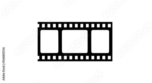 Classic Movie Film Strip Silhouette Vector Graphic Element for Cinematic Projects