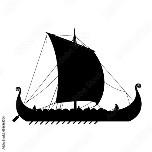 Ancient Viking Longship Sailing Majestic Seas with Brave Warriors Awaiting Adventure