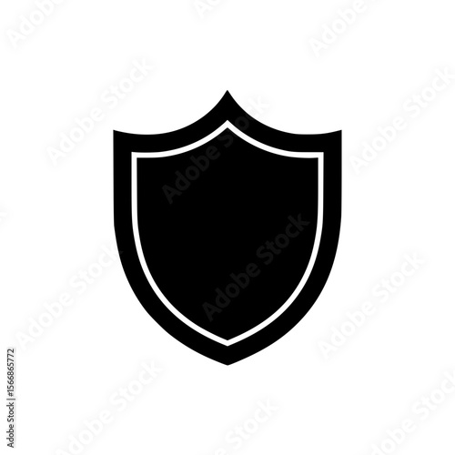A Black Shield Icon Representing Safety Security Protection and Defense
