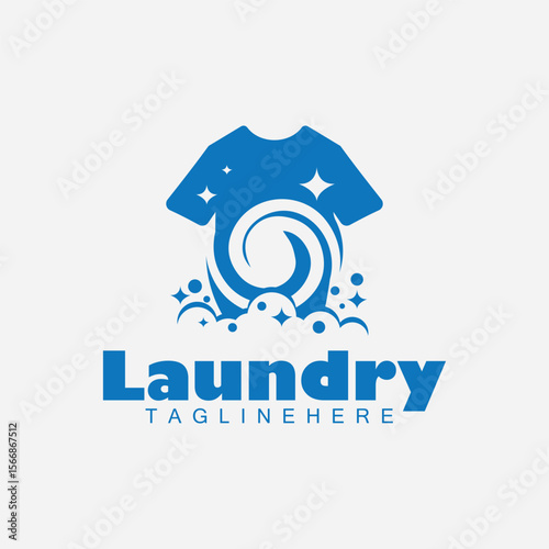 clothing laundry logo design, Modern laundry logo with clothes clean wash illustration vector design