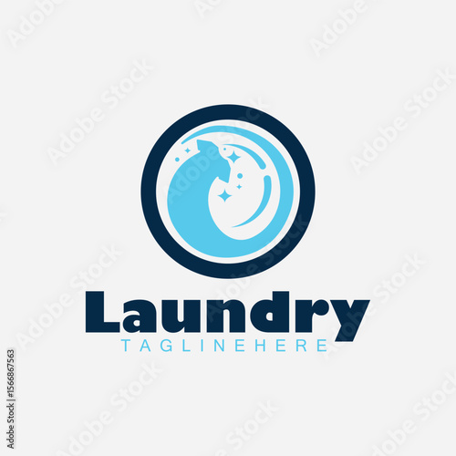 clothing laundry logo design, Modern laundry logo with clothes clean wash illustration vector design