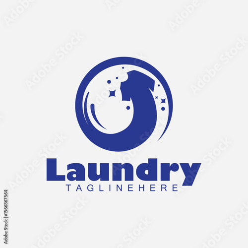 clothing laundry logo design, Modern laundry logo with clothes clean wash illustration vector design