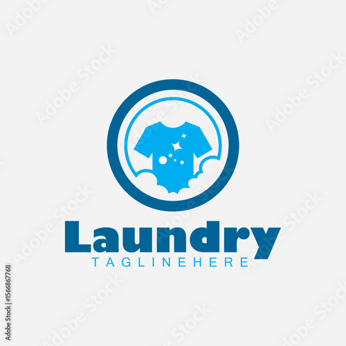 clothing laundry logo design, Modern laundry logo with clothes clean wash illustration vector design