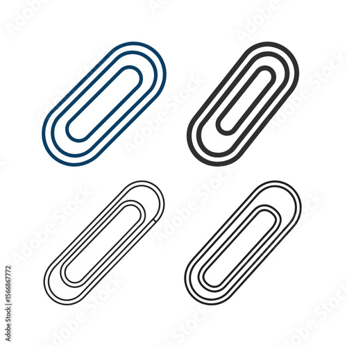 Paper Clip Icons in Various Styles on a White Background