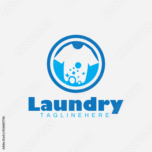 clothing laundry logo design, Modern laundry logo with clothes clean wash illustration vector design