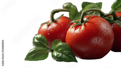 Vine ripened tomatoes glistening a testament to freshness evoke thoughts of summer salads with on transparent background