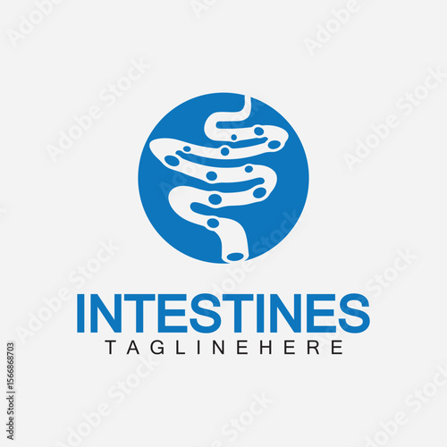 Intestine human Logo vector design, Intestine Organ medical design