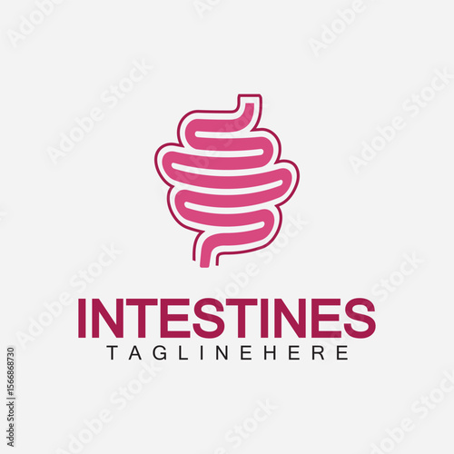 Intestine human Logo vector design, Intestine Organ medical design