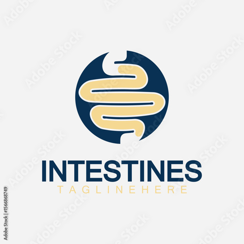 Intestine human Logo vector design, Intestine Organ medical design