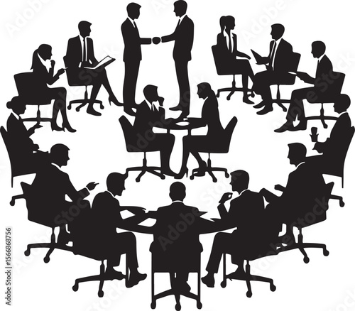 Business Meeting Collaboration People Sitting in a Circle Discussing Ideas Together
