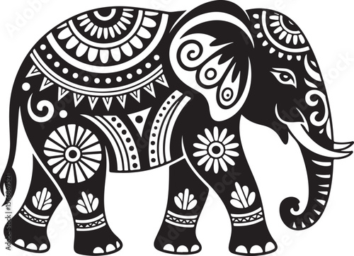 Walking Elephant with Raised Trunk Silhouette

Mother and Baby Elephant Vector Scene

Decorated Indian Elephant Silhouette Design

Elephant in Savannah Vector Art

Elephant Herd Silhouette at Sunset