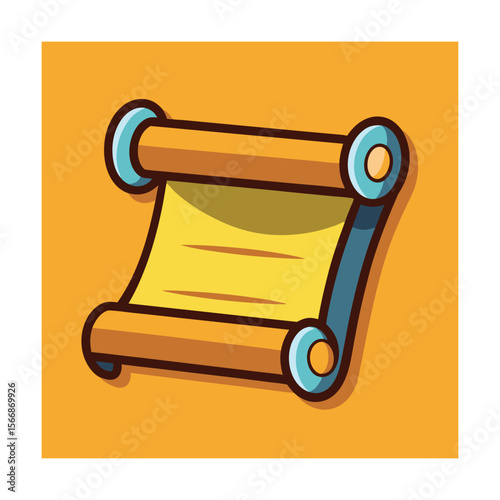 Horizontal Scroll Paper Icons Unrolled Parchment Set