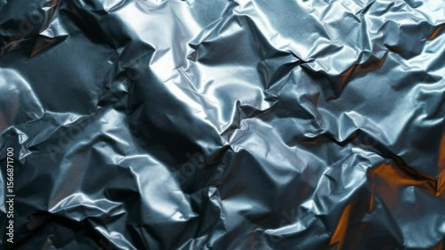Crumpled black silk fabric background with a luxurious, rippled texture and soft, shiny waves for fashion