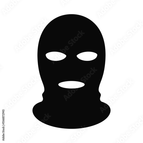 Thief mask vector illustration with robber face mask flat logo

