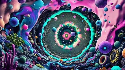 This title captures the key visual elements—color, spiral, circles, and fractal—while being simple and clear Let me know if you’d like variations with a different tone