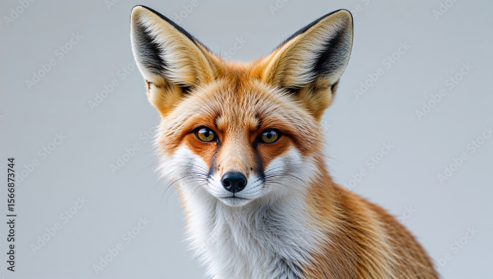 Fototapeta premium Fennec Fox Posing Isolated on White Background