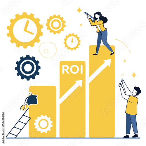  Return on Investment (ROI) Growth Chart – Flat Yellow Business Vector
 Adobe Illustrator Artwork