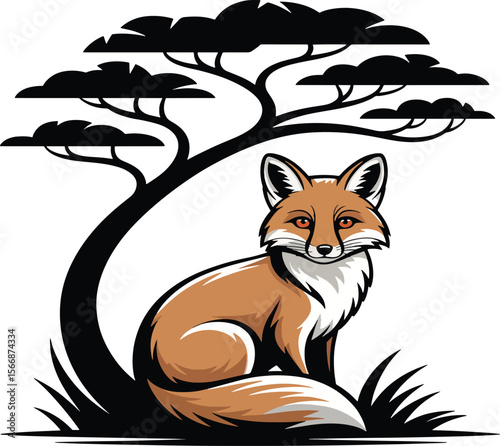 Fox silhouette vector
