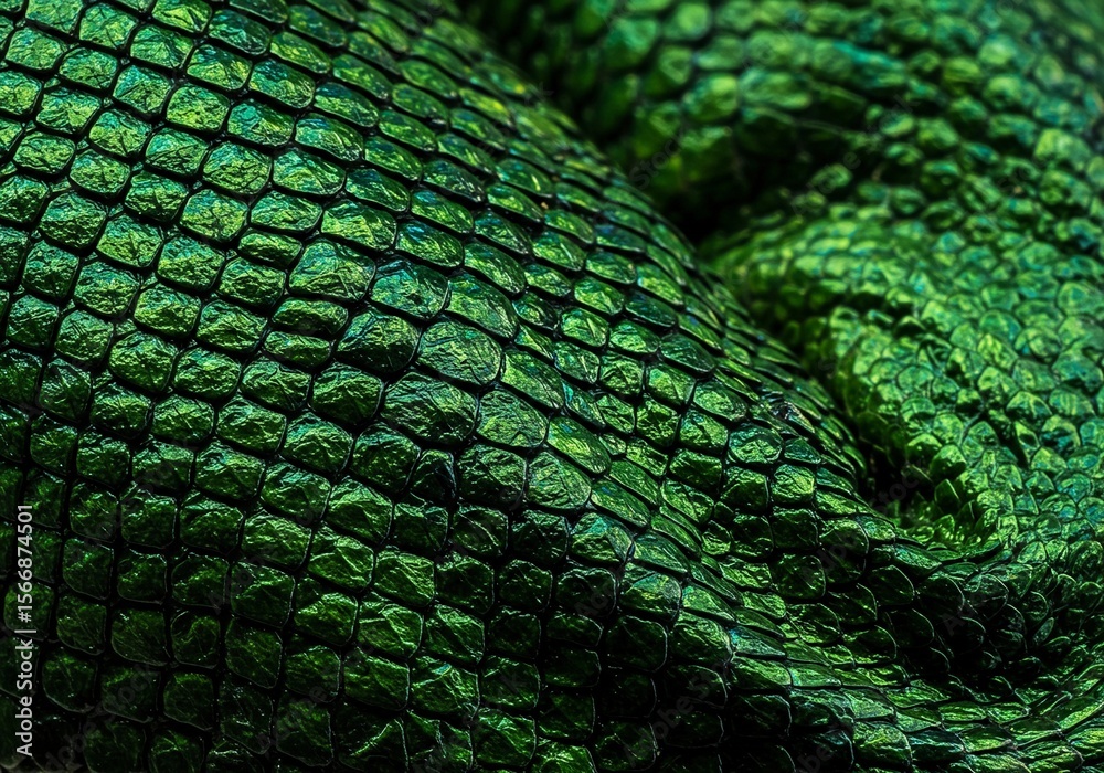 Obraz premium Snake Scales as Geometric Chrome Pattern