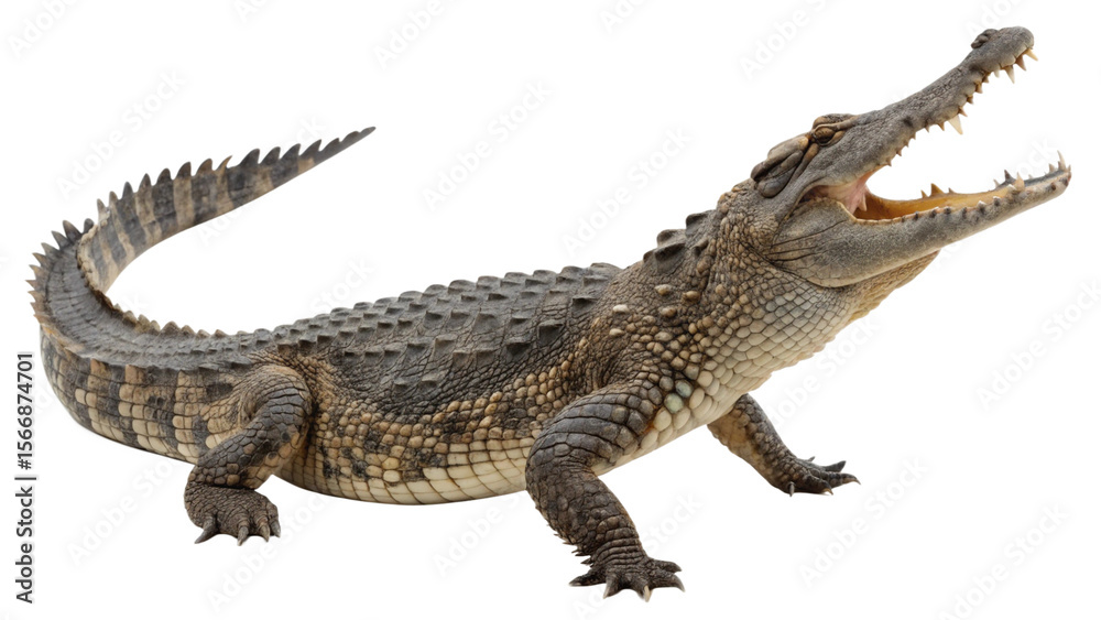 Naklejka premium Crocodile, isolated transparent background