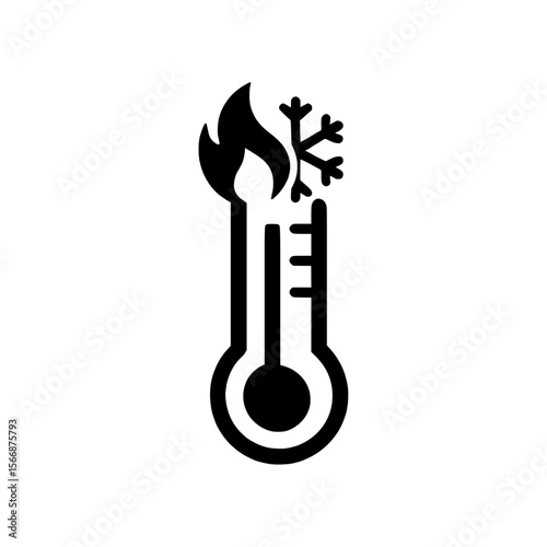 A thermometer representing fever and cold, or temp regulation.
