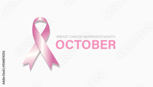 October awareness month, Brest cancer banner.  Health care and Template, flat vector illustration