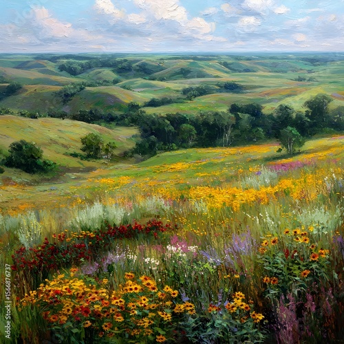 Wallpaper Mural prairie landscape is characterized by its rolling hills vibrant wildflowers and diverse array of species living together in a harmonious mosaic	


 Torontodigital.ca