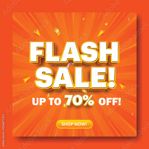 Flash Sale Social Media Post Design Tamplate. Editable File , Flash Sale Mega Sale 11.11 Sale Design.