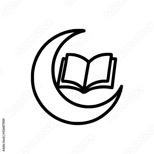 Night study or storytelling educational icon