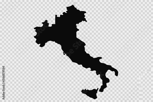 Black silhouette of Italy country outline vector