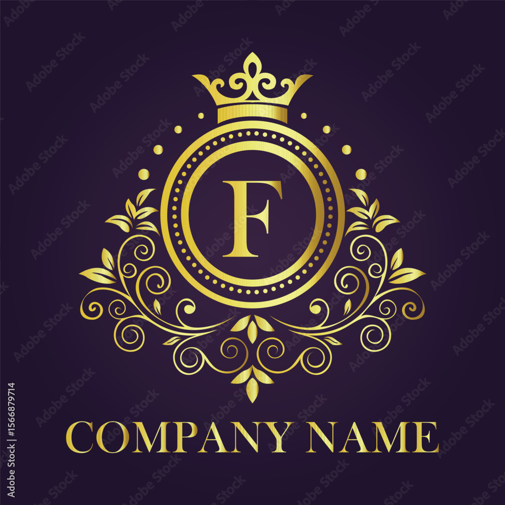 Fototapeta premium Letter luxury gold logo concept