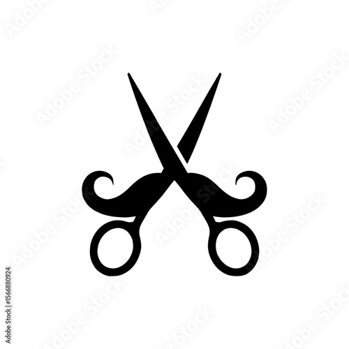 Scissors mustache icon