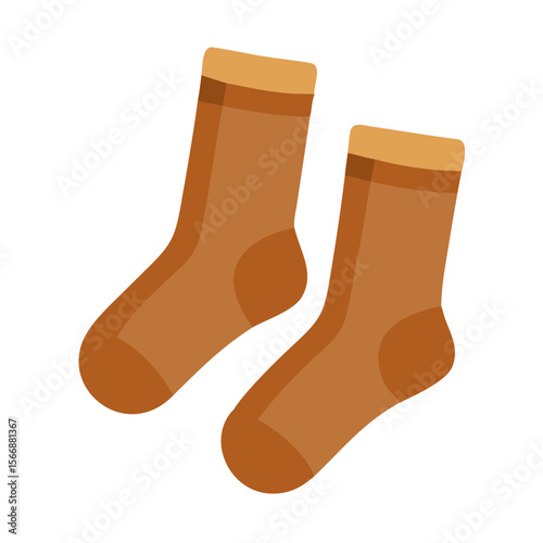 Vector icon of a pair of socks, symbolizing warmth, comfort, winter and autumn clothing. Isolated on a transparent background