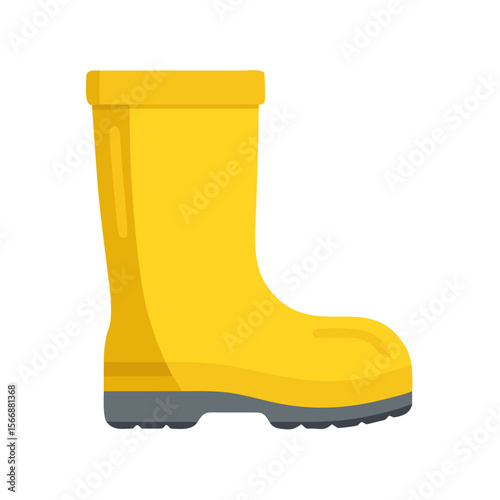 Vector icon of a yellow rubber boot, symbolizing autumn, rainy weather, gardening. Isolated on a transparent background