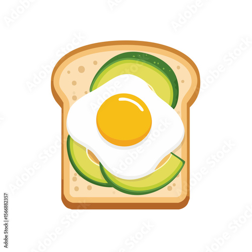 Avocado Toast with a Fried Egg Icon Isolated on a Transparent Background 
