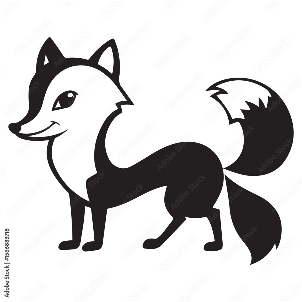Fototapeta premium Minimal Fox Logo Design – Vector Silhouette Style for Wildlife Branding, Modern Animal Logo, Nature-Inspired Identity, Clean Fox Graphic Art